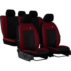 Autopoťahy univerzálne kožené ROAD bordová