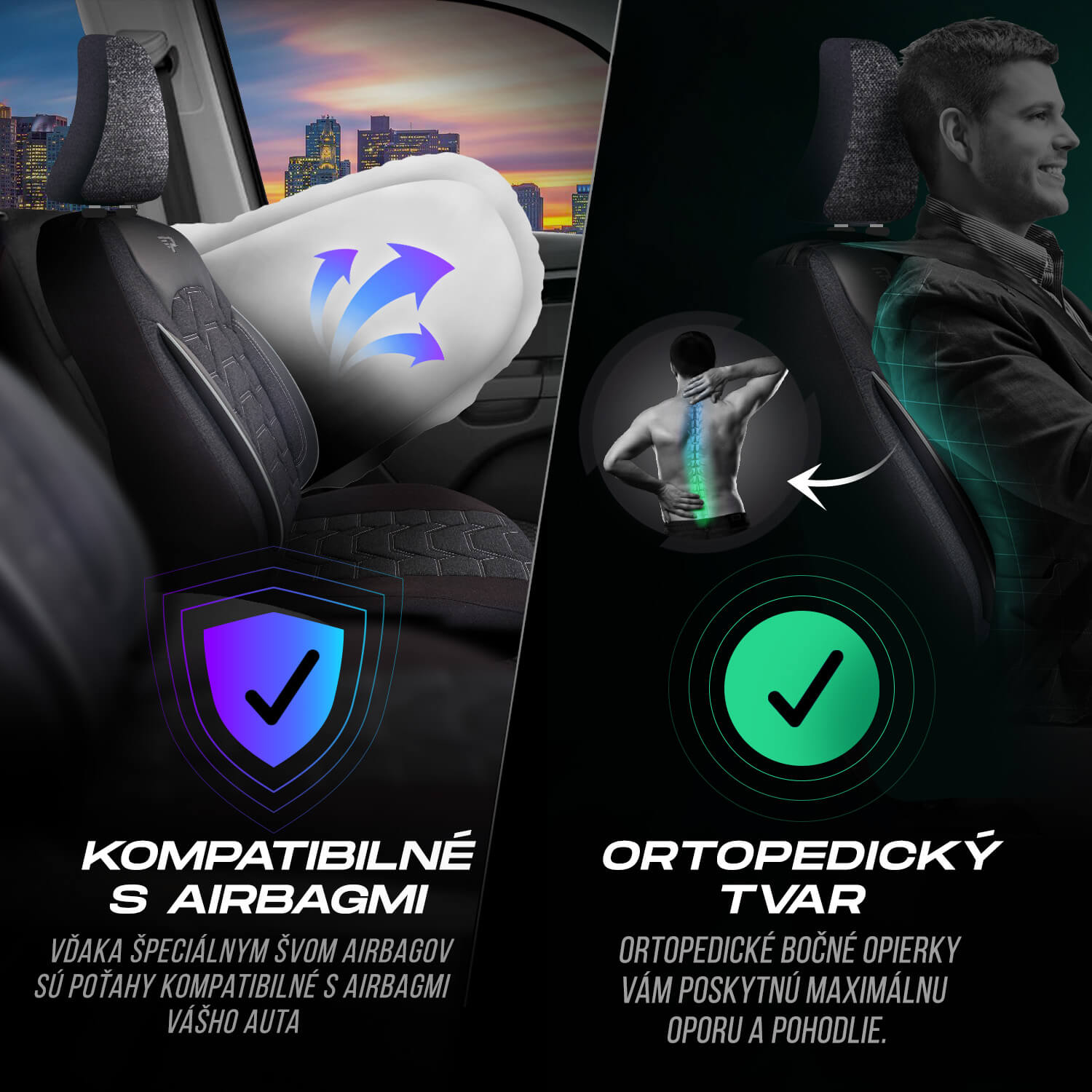 Autopoťahy kompatibilné s airbagmi