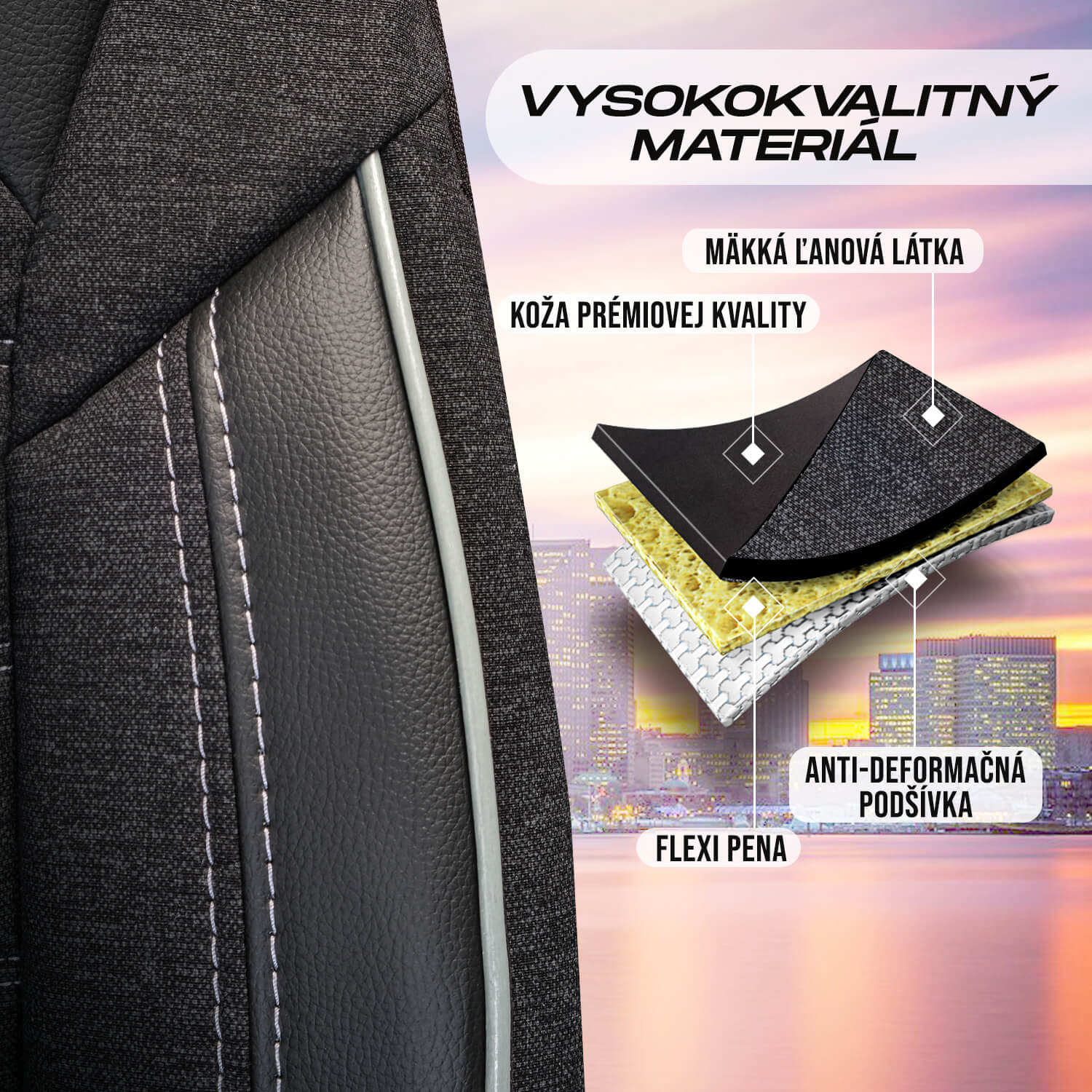 Vysokokvalitné materiály autopoťahov